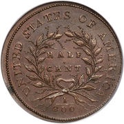 ½ Cent reverse image