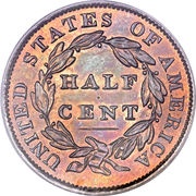 ½ Cent "Classic Head Half Cent" reverse image