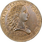 1 Cent "1792 Birch Cent" Pattern, United States, 1792 obverse image
