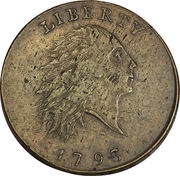 1 Cent "Flowing Hair Cent" Chain reverse obverse image