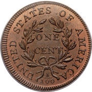 1 Cent "Draped Bust Cent" reverse image
