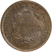 1 Cent "Capped Bust - Classic Head Cent", United States, 1808-1814 reverse image