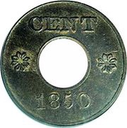 1 Cent "1850" Pattern reverse image