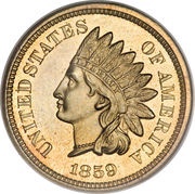 1 Cent "Indian Head Cent" without shield obverse image