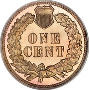 1 Cent "Indian Head Cent" reverse image