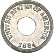 1 Cent "1884" Pattern; nickel obverse image