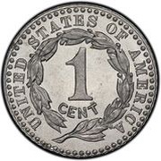 1 Cent "1896" Pattern; aluminium, United States, 1896 reverse image