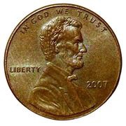 1 Cent "Lincoln Memorial Cent" copper plated zinc obverse image