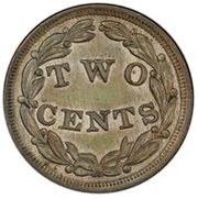 2 Cents "1836" Pattern; billon reverse image
