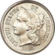 3 Cents "Three Cent Nickel" obverse image