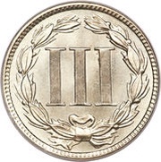 3 Cents "Three Cent Nickel" reverse image
