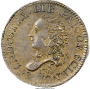 5 Cents "1792 Half Disme" Pattern; copper obverse image