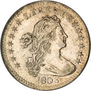 ½ Dime "Draped Bust Half Dime" Heraldic eagle obverse image