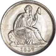 ½ Dime "Seated Liberty Half Dime" without stars obverse image