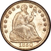 ½ Dime "Seated Liberty Half Dime" with stars, no arrows obverse image