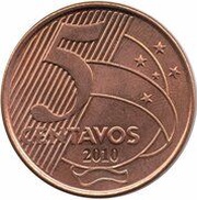 5 Centavos Tiradentes, Brazil, 1998-2023 reverse image