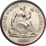 ½ Dime - "Seated Liberty Half Dime" obverse legend obverse image