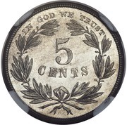 5 Cents "1866 Nickel" Pattern; nickel reverse image