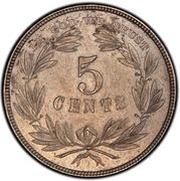 5 Cents "1866 Nickel" Pattern; copper-nickel reverse image