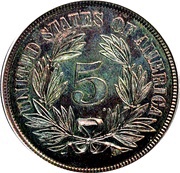 5 Cents "1866 Nickel" Pattern reverse image