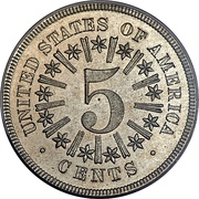 5 Cents "1866 Nickel" Pattern, United States, 1866 reverse image