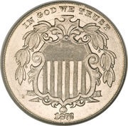 5 Cents "Shield Nickel" without rays obverse image