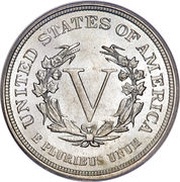 5 Cents "Liberty Nickel" without "CENTS" reverse image