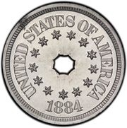 5 Cents "1884 Nickel" Pattern; aluminium obverse image