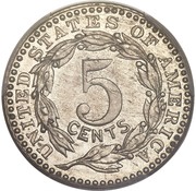 5 Cents "1896 Nickel" Pattern, United States, 1896 reverse image