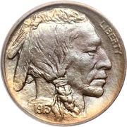 5 Cents "Buffalo Nickel" raised ground, United States, 1913 obverse image