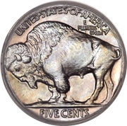 5 Cents "Buffalo Nickel" flat ground, United States, 1913-1938 reverse image