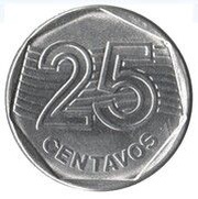 25 Centavos Mule Coin, Brazil, 1994-1995 reverse image
