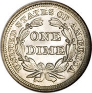 1 Dime "Seated Liberty Dime" with stars and date arrows reverse image