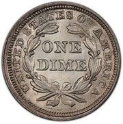 1 Dime "Seated Liberty Dime" reduced weight, United States, 1856-1860 reverse image