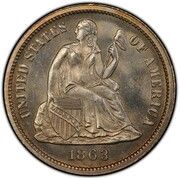 1 Dime "Seated Liberty Dime" w/o stars, date arrows removed obverse image