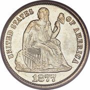1 Dime "Seated Liberty Dime" w/o stars, increased weight obverse image