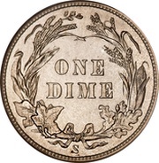1 Dime "Barber Dime", United States, 1892-1916 reverse image