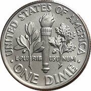 1 Dime "Roosevelt Dime", United States, 1965-2024 reverse image