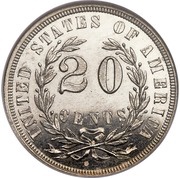 20 Cents "1864" Pattern; silver obverse image