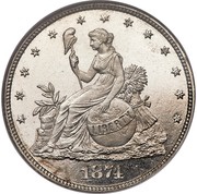 20 Cents "1864" Pattern; silver, United States, 1874 reverse image