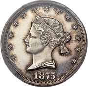 20 Cents "1875" Pattern; silver obverse image