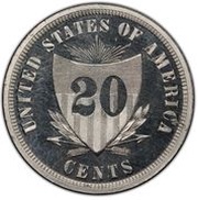 20 Cents "1875" Pattern; aluminium reverse image