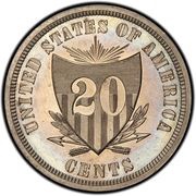 20 Cents "1875" Pattern; nickel reverse image