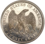 20 Cents "1875" Pattern; silver, United States, 1875 reverse image