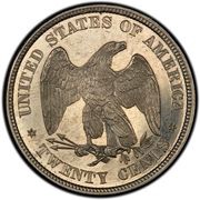 20 Cents "1875" Pattern; nickel, United States, 1875 reverse image