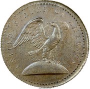 25 Cents "1792 Quarter Dollar" Pattern; copper reverse image