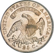 25 Cents "Liberty Cap Quarter" with motto reverse image