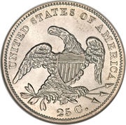 25 Cents "Liberty Cap Quarter" without motto reverse image