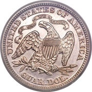 ¼ Dollar "Seated Liberty Quarter" with motto; with date arrows, United States, 1873-1874 reverse image