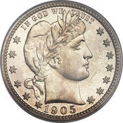 ¼ Dollar "Barber Quarter" obverse image